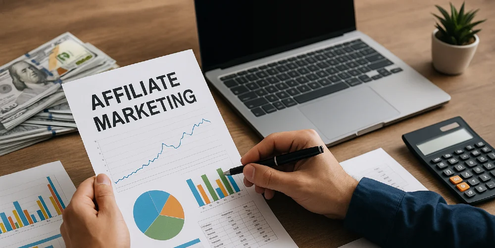 Affiliate-Marketing-Auswertung auf Papier