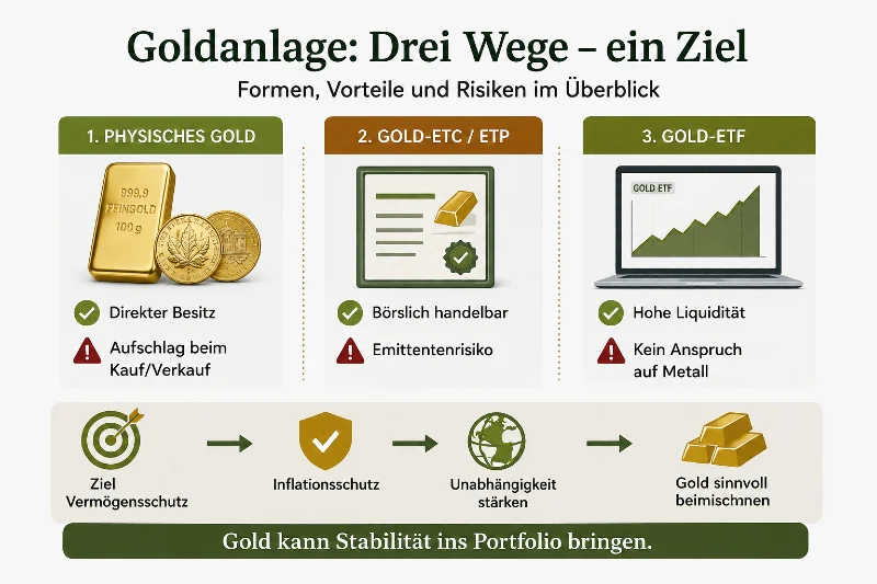 Gold: 3 Wege, ein Ziel