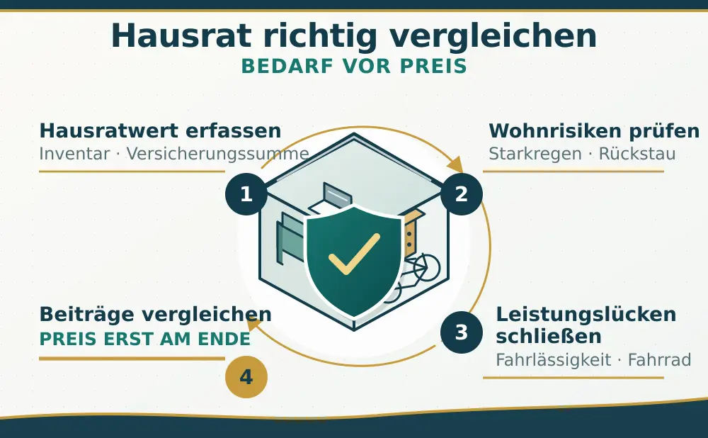 Hausratvergleich richtig vornehmen - Infografik
