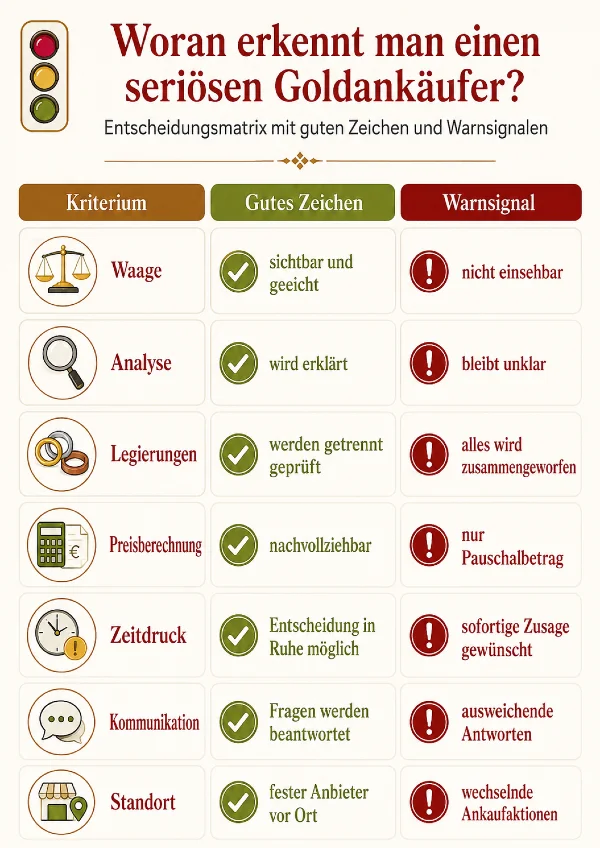 merkmale serioeser goldankauf