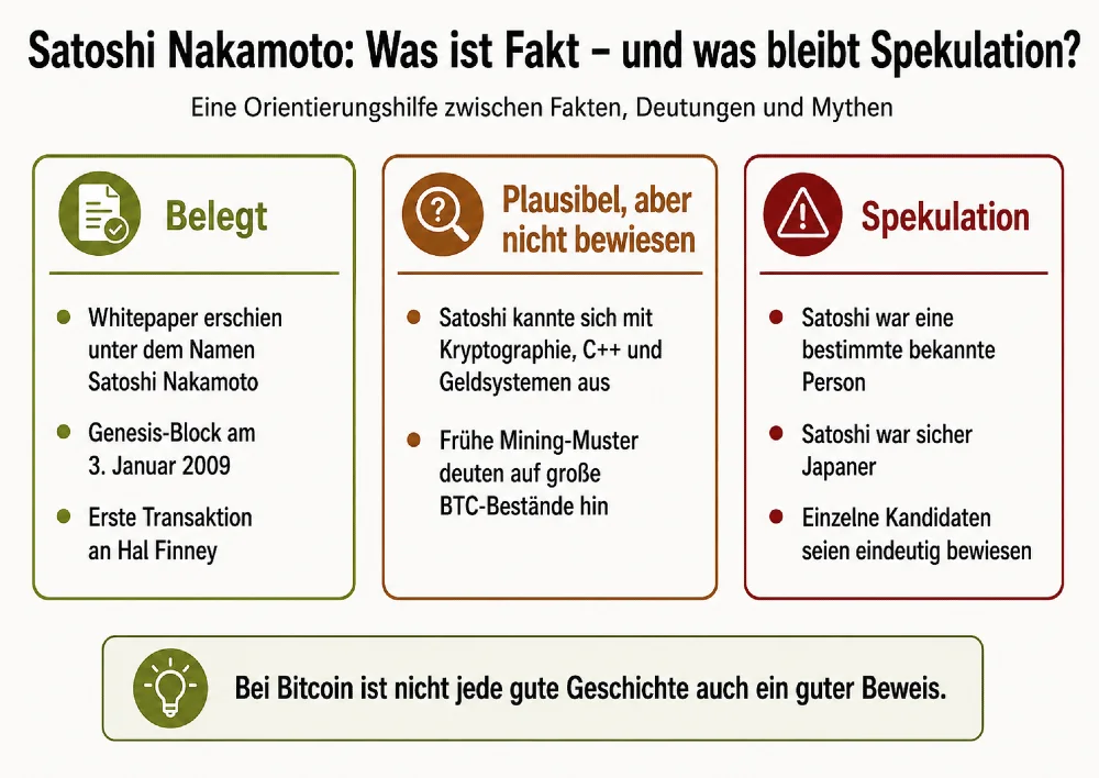 satoshi nakamoto fakt und spekulation