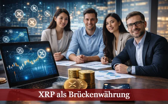 Team aus Bankberaterinnen und Bankberatern rund um den XRP